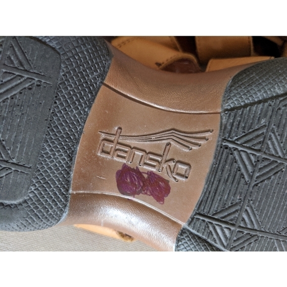 Dansko Brown Leather Open Toe Slide Sandals - Picture 9 of 13